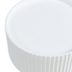 Beistelltisch Bongard mit Stauraum Ø38x48 cm Weiß [en.casa]