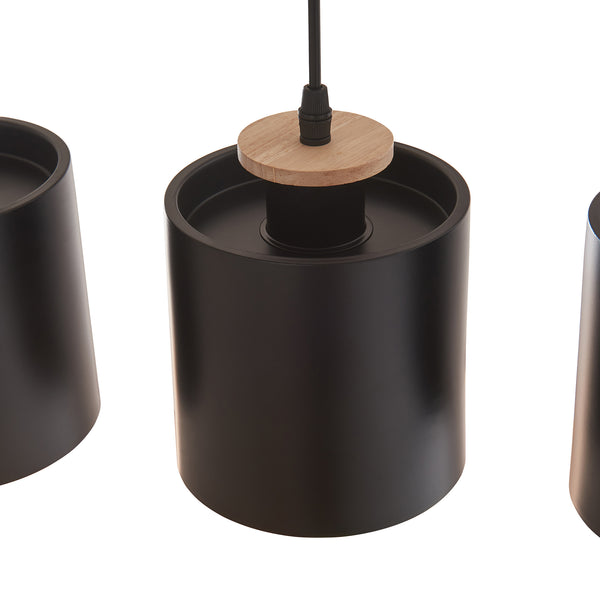 Hängeleuchte Posdand 130x90x14 cm Holz/Schwarz [lux.pro]