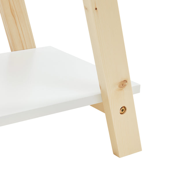 Bücherregal Vanlilu Kiefernholz 145x65x32 cm Natur/Weiß [en.casa]