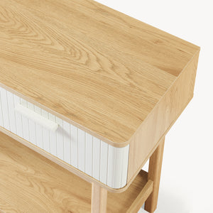 Konsolentisch Ferrersp mit 2 Schubladen 100x40x80 cm Eicheoptik/Sandfarben [en.casa]