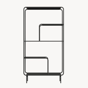 Bücherregal Færder Stahl 145x76x33 cm Schwarz [en.casa]