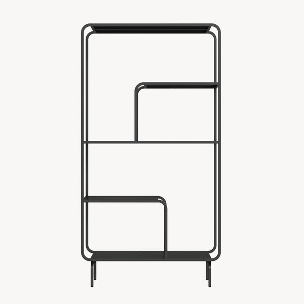 Bücherregal Færder Stahl 145x76x33 cm Schwarz [en.casa]