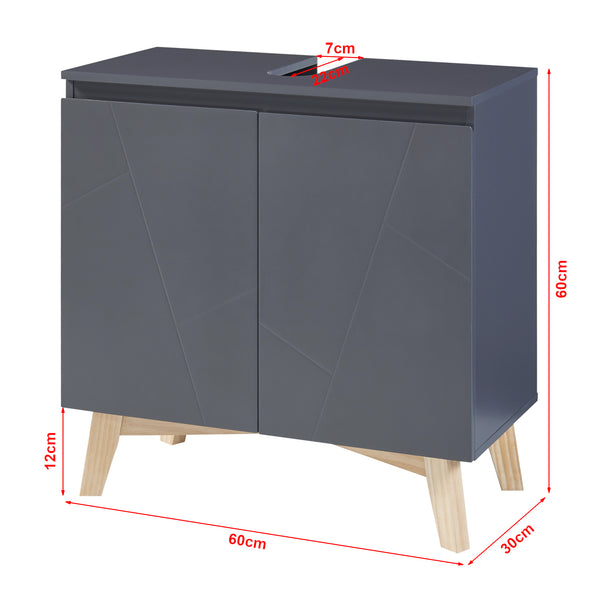 Badmöbelset 5-teilig Overath Grau [en.casa]