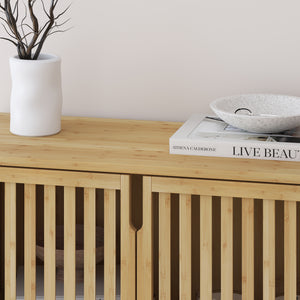 Beistellschrank Sirgerg 77x72x33 cm Bambus Natur [en.casa]