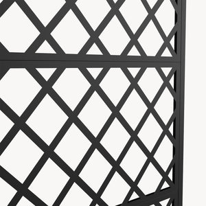 Trennwand Malja mit Blumenkasten Stahl 190x82x38 cm Schwarz [casa.pro]