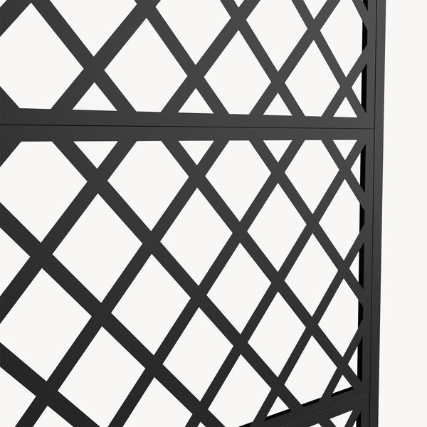 Trennwand Malja mit Blumenkasten Stahl 190x82x38 cm Schwarz [casa.pro]
