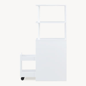 Nischenregal mit Rollauszug Fadeskimma 113x19x45 cm Weiß [en.casa]