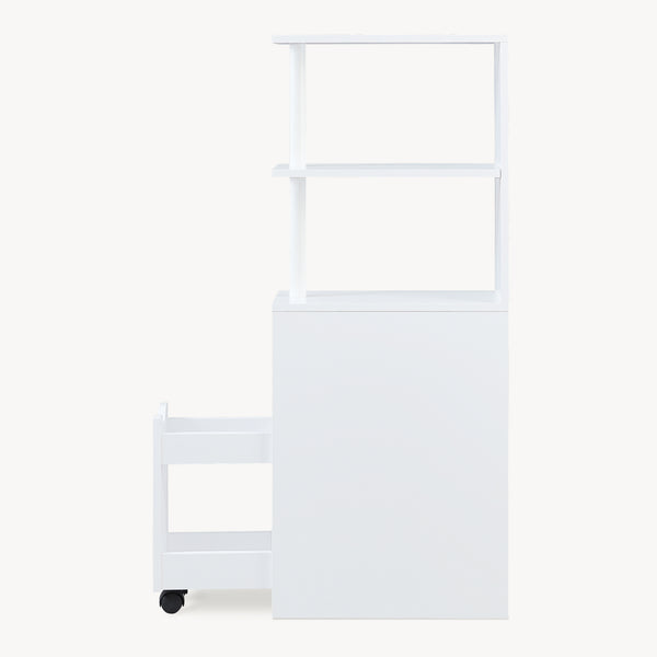 Nischenregal mit Rollauszug Fadeskimma 113x19x45 cm Weiß [en.casa]