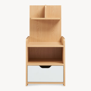 Nachttisch Bordkak mit Regal 75x35x30 cm Eicheoptik/Weiß [en.casa]