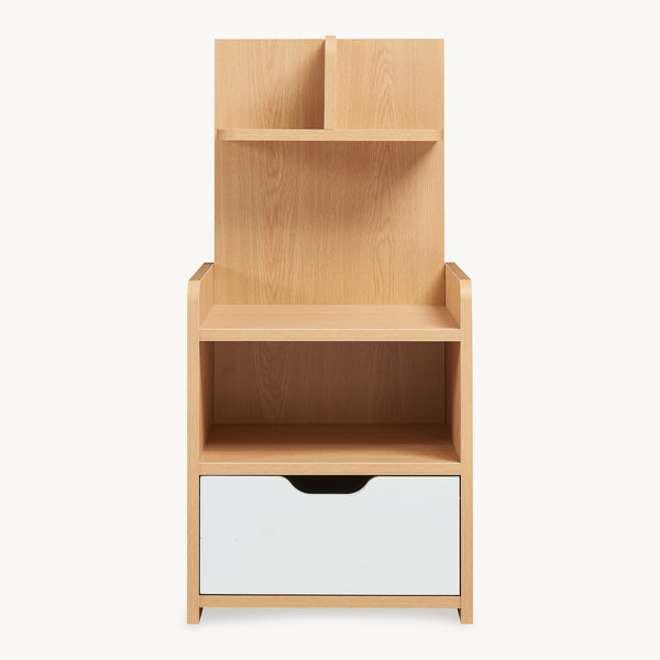 Nachttisch Bordkak mit Regal 75x35x30 cm Eicheoptik/Weiß [en.casa]