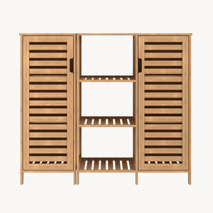 Beistellschrank Hakseri 2-tlg. 87x99x33 cm Bambus Natur [en.casa]