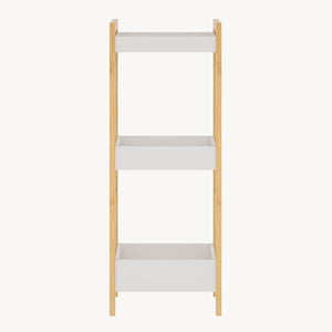Badregal Anun mit 3 Ebenen 75x28x20 cm Bambus Natur/Weiß [en.casa]