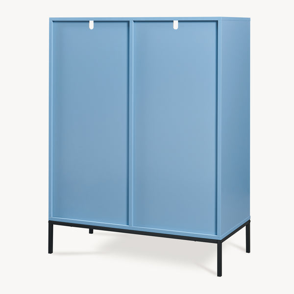 Bücherregal mit 2 Schubladen Colwyn 105x80x40 cm Blau [en.casa]