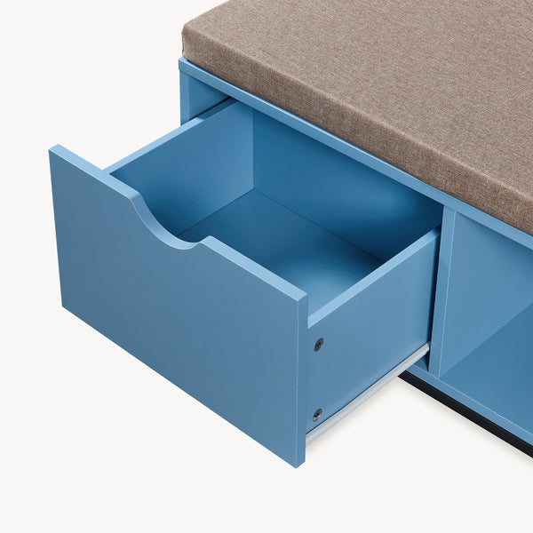 Schuhbank Colwyn 80x40x45 cm Blau [en.casa]