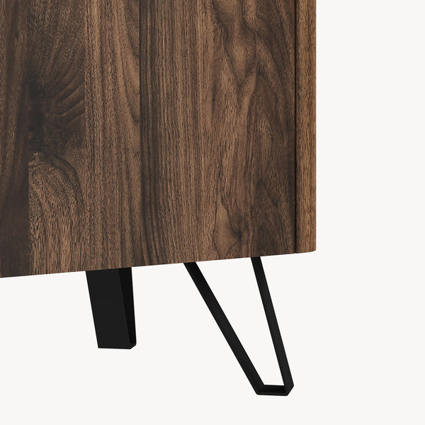 Kommode Trorlon 83x80x40 cm Walnussoptik/Travertin [en.casa]