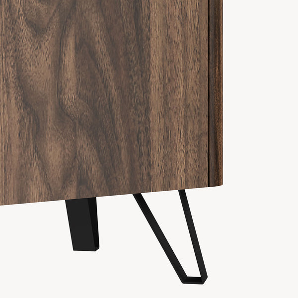 Sideboard Trorlon 160x40x83 cm Walnussoptik/Travertin [en.casa]