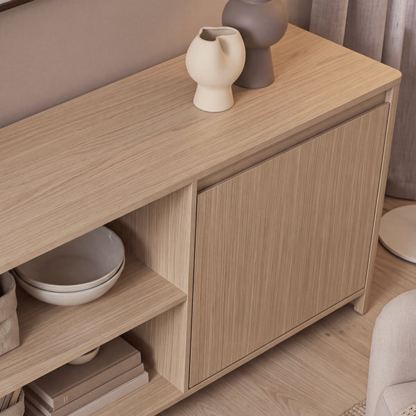 Fernsehschrank Takranmaa 150x40x50 cm Eicheoptik [en.casa]
