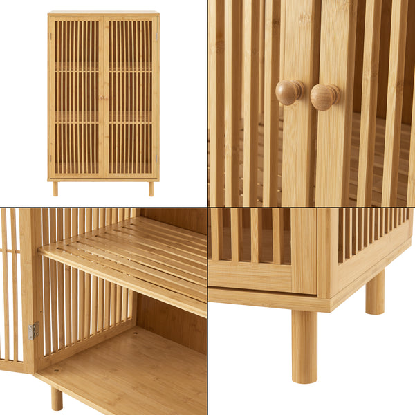 Beistellschrank Grong Bambus [en.casa]