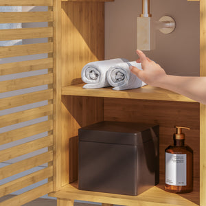 Waschbeckenunterschrank Iveland 60x40x30cm Bambus [en.casa]