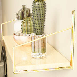 Wandregal Muurame 40x14x17 cm Goldfarben [en.casa]