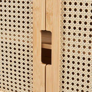 Bad-Hängeschrank Tervola 60x60x20 cm Schwarz/Bambus [en.casa]
