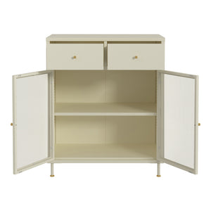 Sideboard Lindau Stahl 97x80x40 cm Cremeweiß [en.casa]