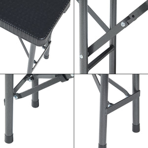 Klappbank-Set Mark 2-tlg. Rattanoptik Schwarz [en.casa]