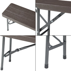 Klappbank-Set Lillestrøm 2-tlg. Holzoptik, Dunkelbraun [en.casa]