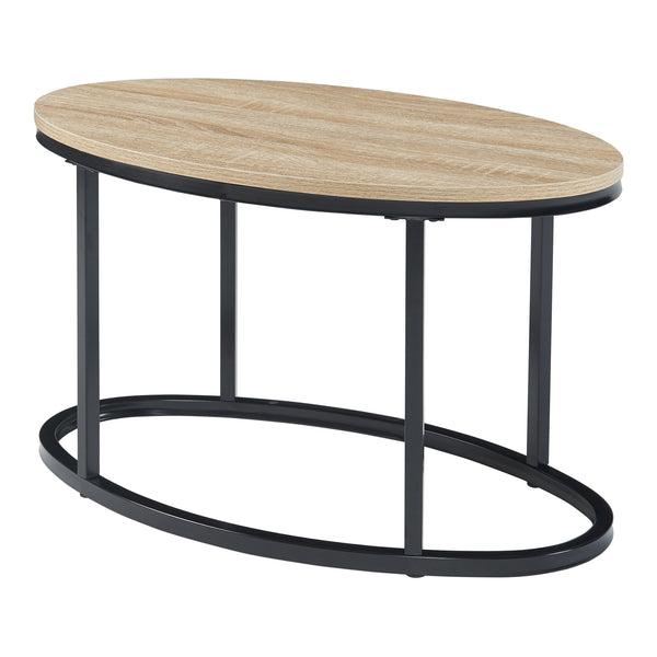 Satztisch Niederlande 2er Set Schwarz/Eiche [en.casa]