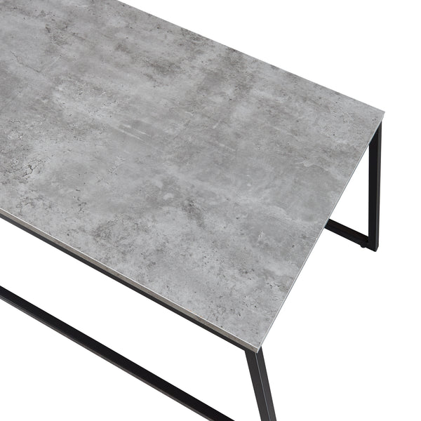 Satztisch Hyllestad 2er Set Schwarz/Betonoptik [en.casa]