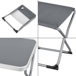 2-in-1 Campinghocker und -Tisch Barete 47x47x37 cm Grau [en.casa]