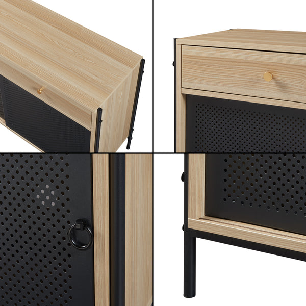 Fernsehschrank Tysnes 120x40x75 cm Eiche/Schwarz [en.casa]