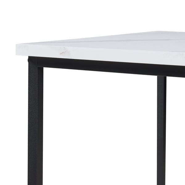 Satztisch Trollhättan 3-tlg. Marmoroptik, weiß [en.casa]