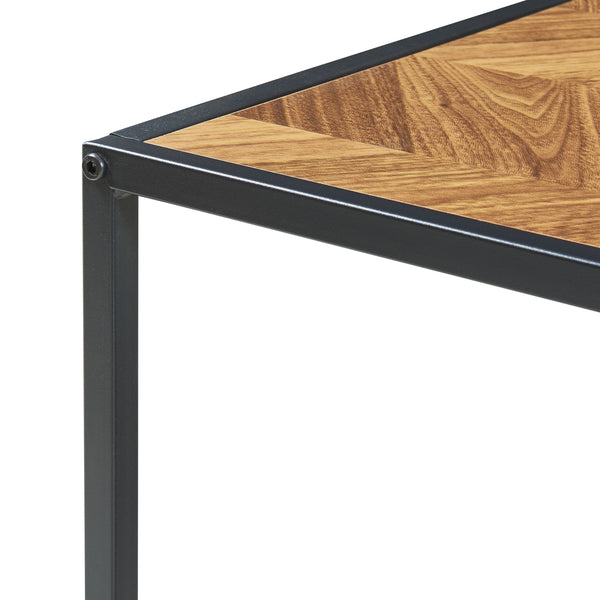 Satztisch Kurghore 2-tlg. Schwarz/Eichenoptik, dunkel [en.casa]