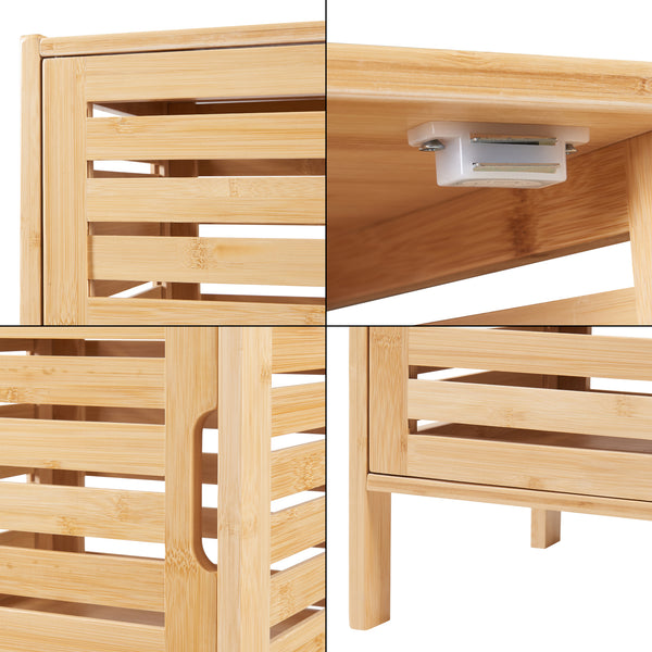 Hochschrank Boksereys 180x35x35 cm Bambus [en.casa]