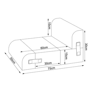 Haustiertreppe Joelerhatra 4-tlg. 45x50x45 cm Cord Blau [en.casa]