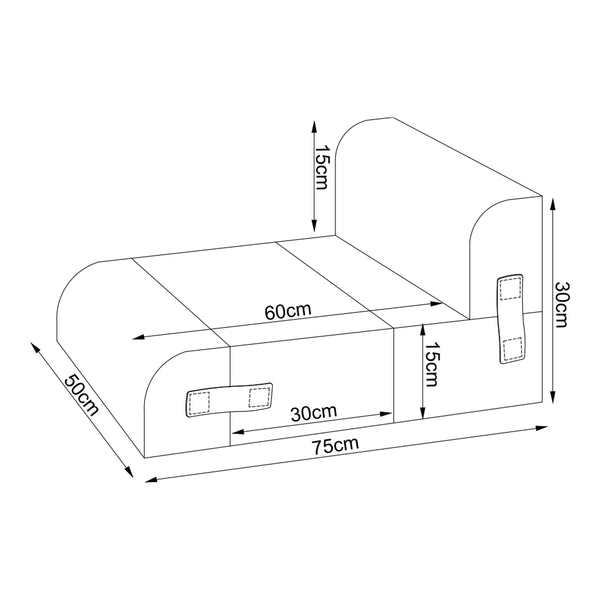 Haustiertreppe Joelerhatra 4-tlg. 45x50x45 cm Cord Blau [en.casa]