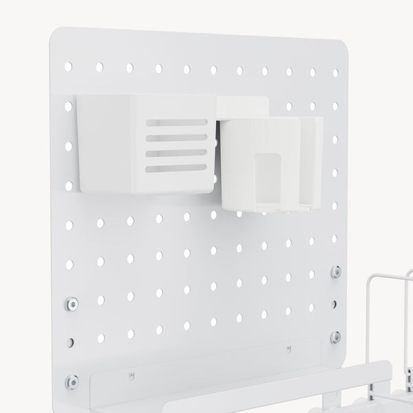 Schreibtisch-Organizer Sauda zum Anklemmen 50x50 cm Stahl Weiß [en.casa]