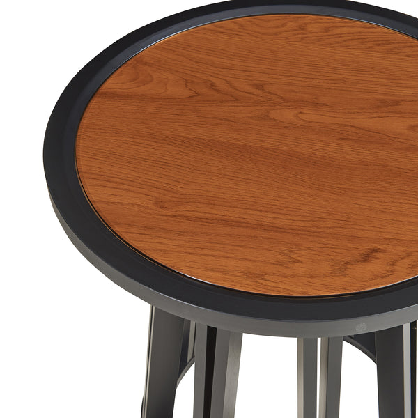 Beistelltisch Burgess 51xØ51 cm Schwarz/Walnussoptik [en.casa]