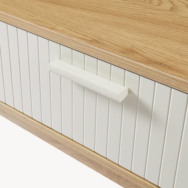 Konsolentisch Ferrersp mit 2 Schubladen 100x40x80 cm Eicheoptik/Sandfarben [en.casa]