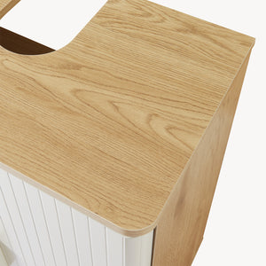 Waschbeckenunterschrank Ferrersp 80x60x35 cm Eicheoptik/Sandfarben [en.casa]