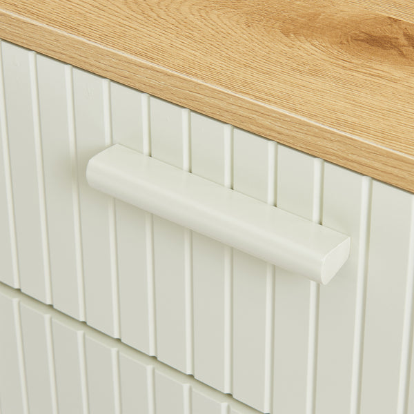 Badezimmerschrank Ferrersp 80x40x35 cm Eicheoptik/Sandfarben [en.casa]