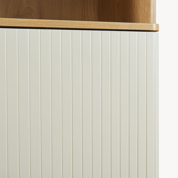 Hochschrank Ferrersp 160x42x35 cm Eicheoptik/Sandfarben [en.casa]