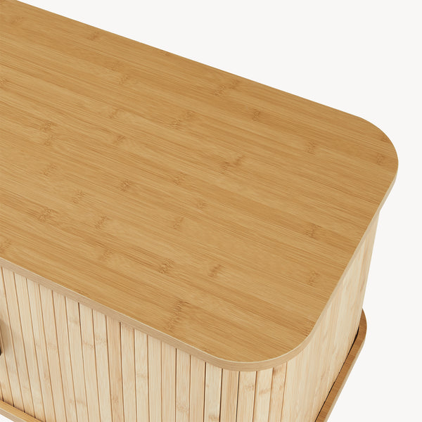 Schuhschrank mit Sitzkissen Tvedestrand 50x80x40 cm Bambus/Beige [en.casa]