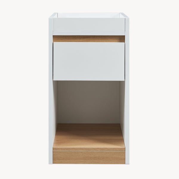 Nachttisch Lure 55x30x35 cm Weiß/Eicheoptik [en.casa]