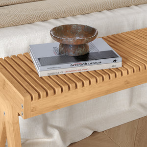 Sitzbank Lasdarvoo 120x35x45 cm Bambus Natur [en.casa]