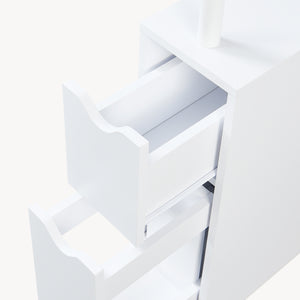 Nischenregal mit Rollauszug Fadeskimma 113x19x45 cm Weiß [en.casa]