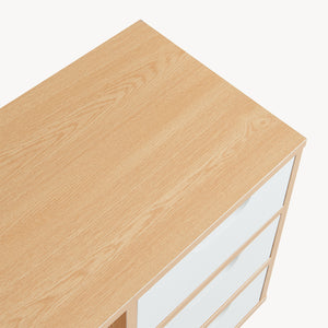 Nachttisch Bordkak 55x48x30 cm Eicheoptik/Weiß [en.casa]