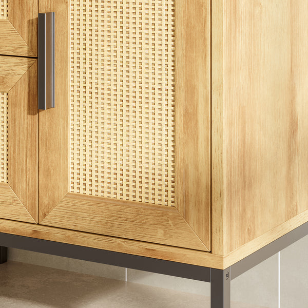 Waschbeckenunterschrank Marhasa 60x60x40 cm Eicheoptik/Schwarz [en.casa]