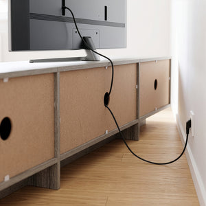 Fernsehschrank Kapipimso mit 3 Klappen 194x31x37 cm Eicheoptik, grau [en.casa]